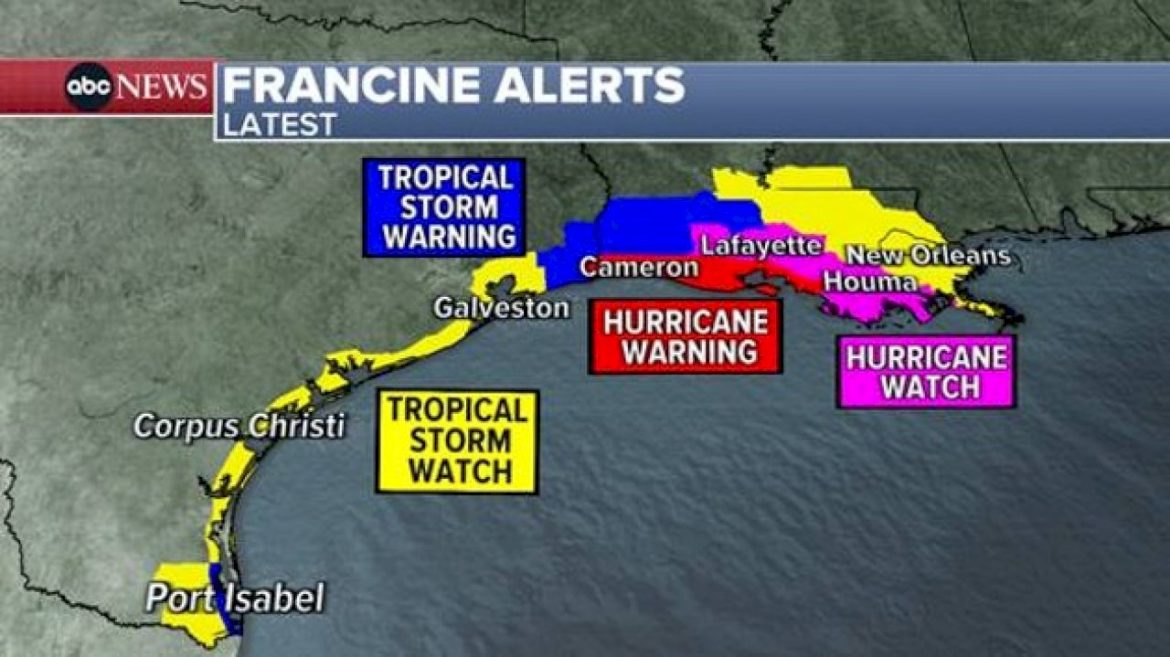 tropical-storm-francine-tracker:-forecast-to-become-hurricane-as-it-approaches-louisiana